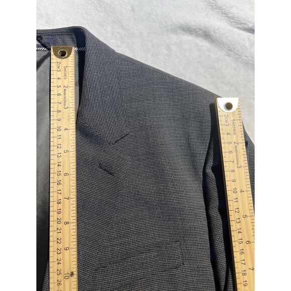 Lands End 46R 44x29 Gray Micro Houndstooth Men's 2-Piece Suit Stretch - Picture 15 of 16